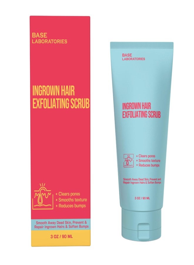 Base Laboratories Ingrown Hair - KP Bump Exfoliating Body Scrub - with AHA+BHA - Keratosis Pilaris Treatment - Daily Skin Exfoliant - Helps Reduce Strawberry Skin & Razor Bumps - Men & Women 3oz - Image 1
